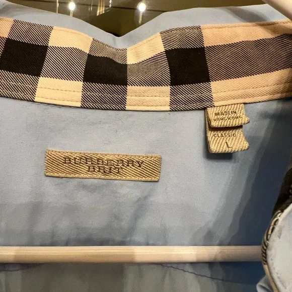 Burberry Monogram Stretch Slim Front Cotton Poplin Shirt Size M - Picture 3 of 5